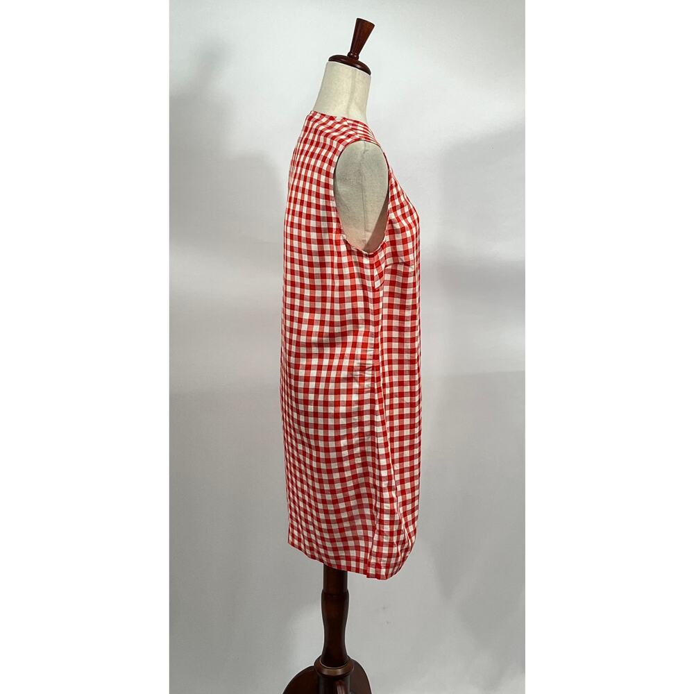 DOEN Sz 10 42 Coralie Dress Red Scarlet Marilyn Gingham Shift Cotton NWT - Picture 8 of 12